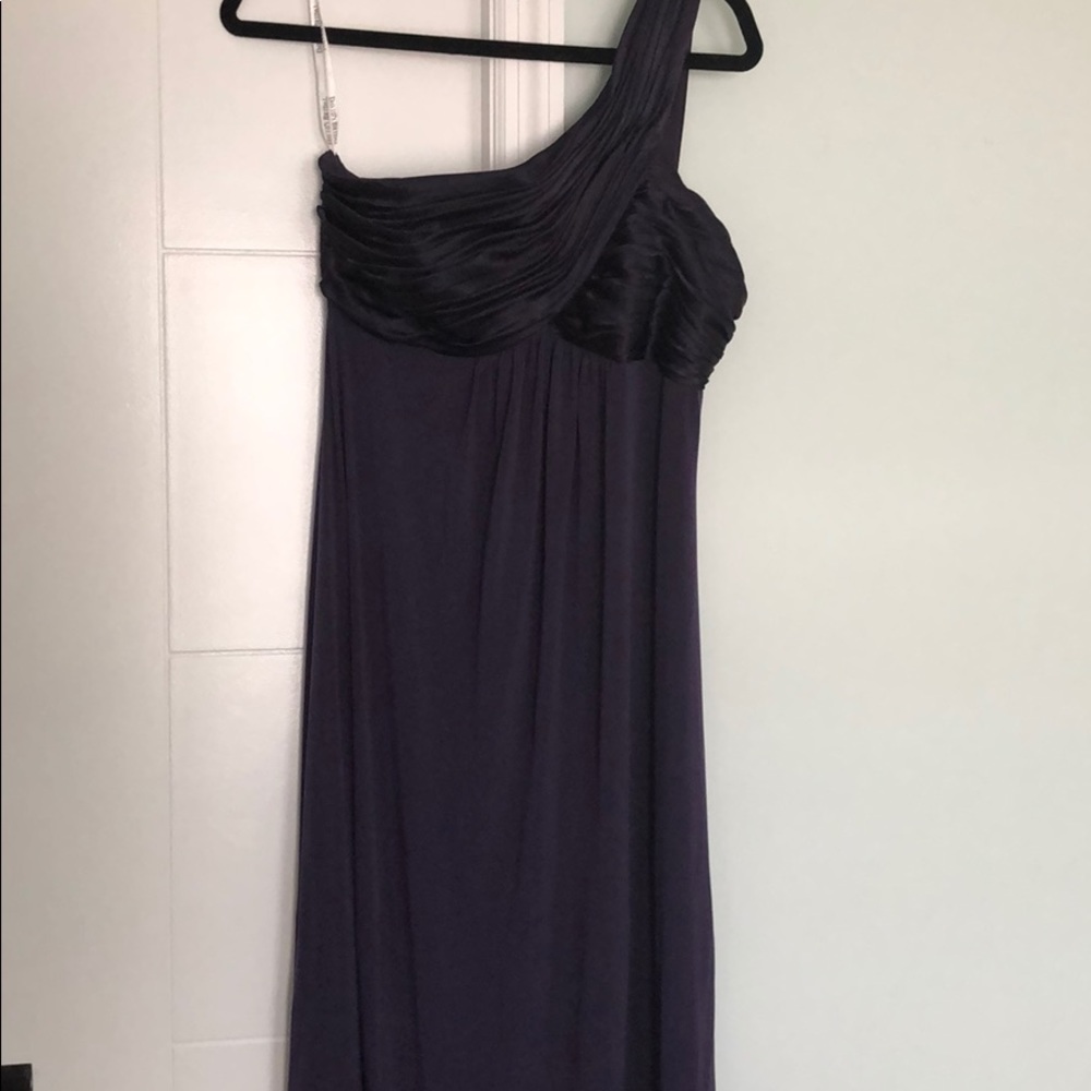 Floor length purple dress